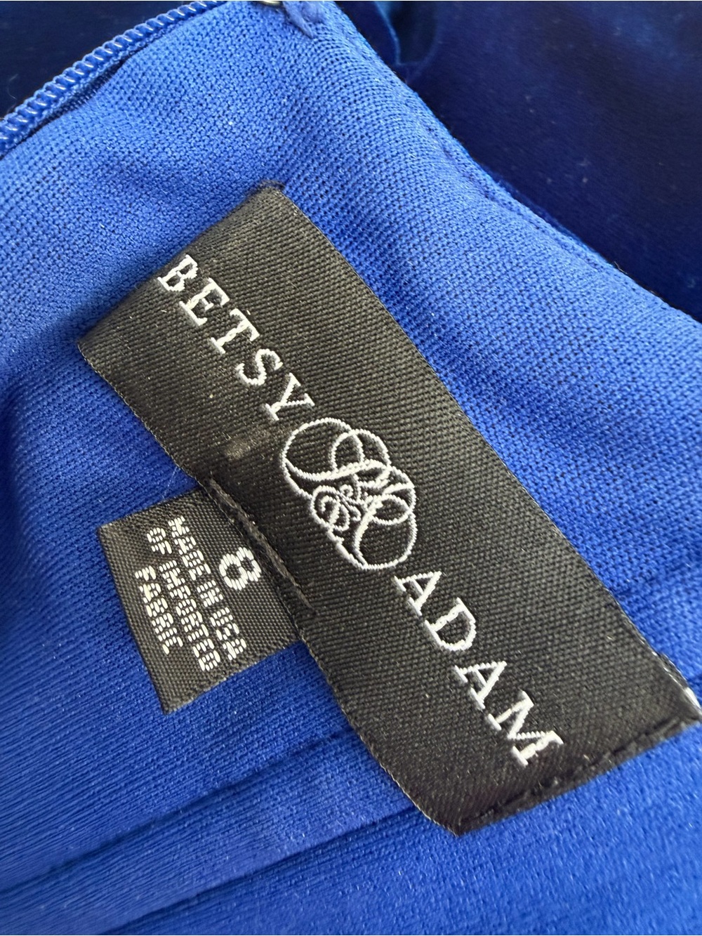 Betsy & Adam Royal Blue Velvet Strapless Evening Gown Size 8 - Picture 3 of 3